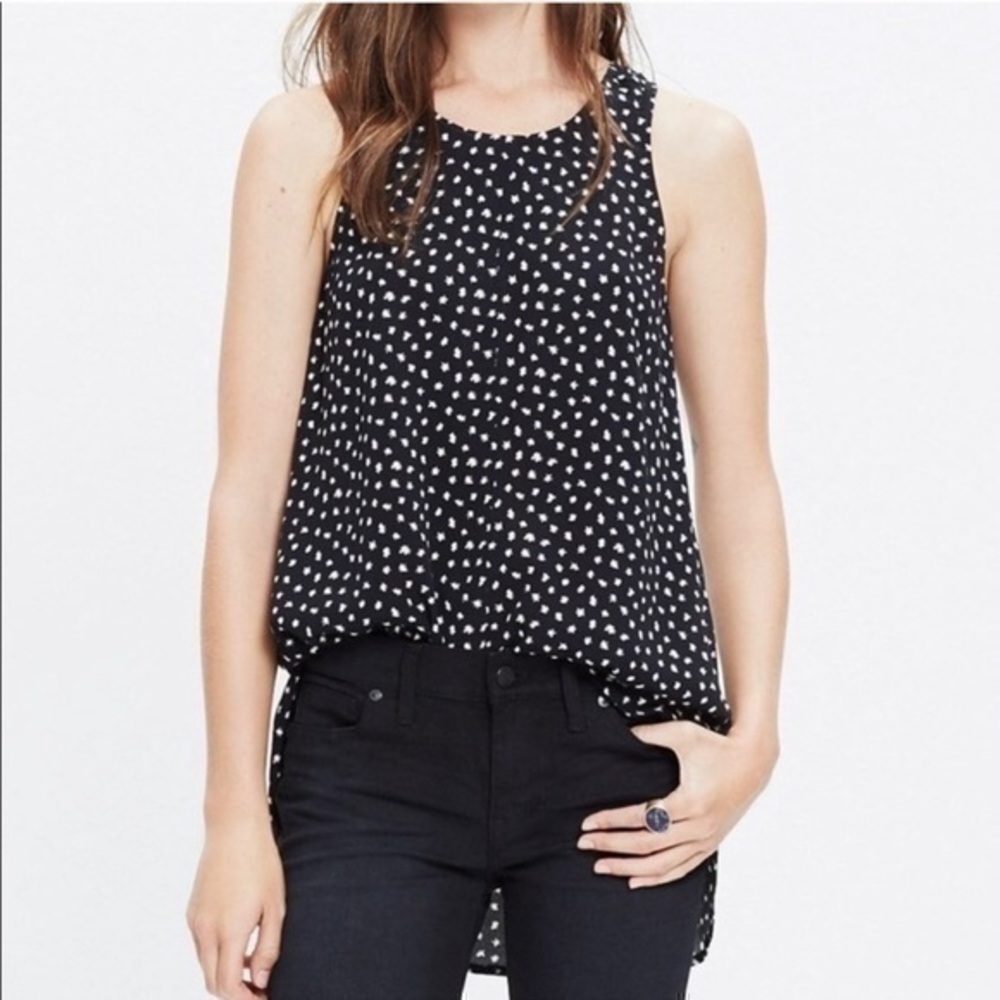 Madewell Star Flurry Racerback‎ Tank Top Black White Extra Small